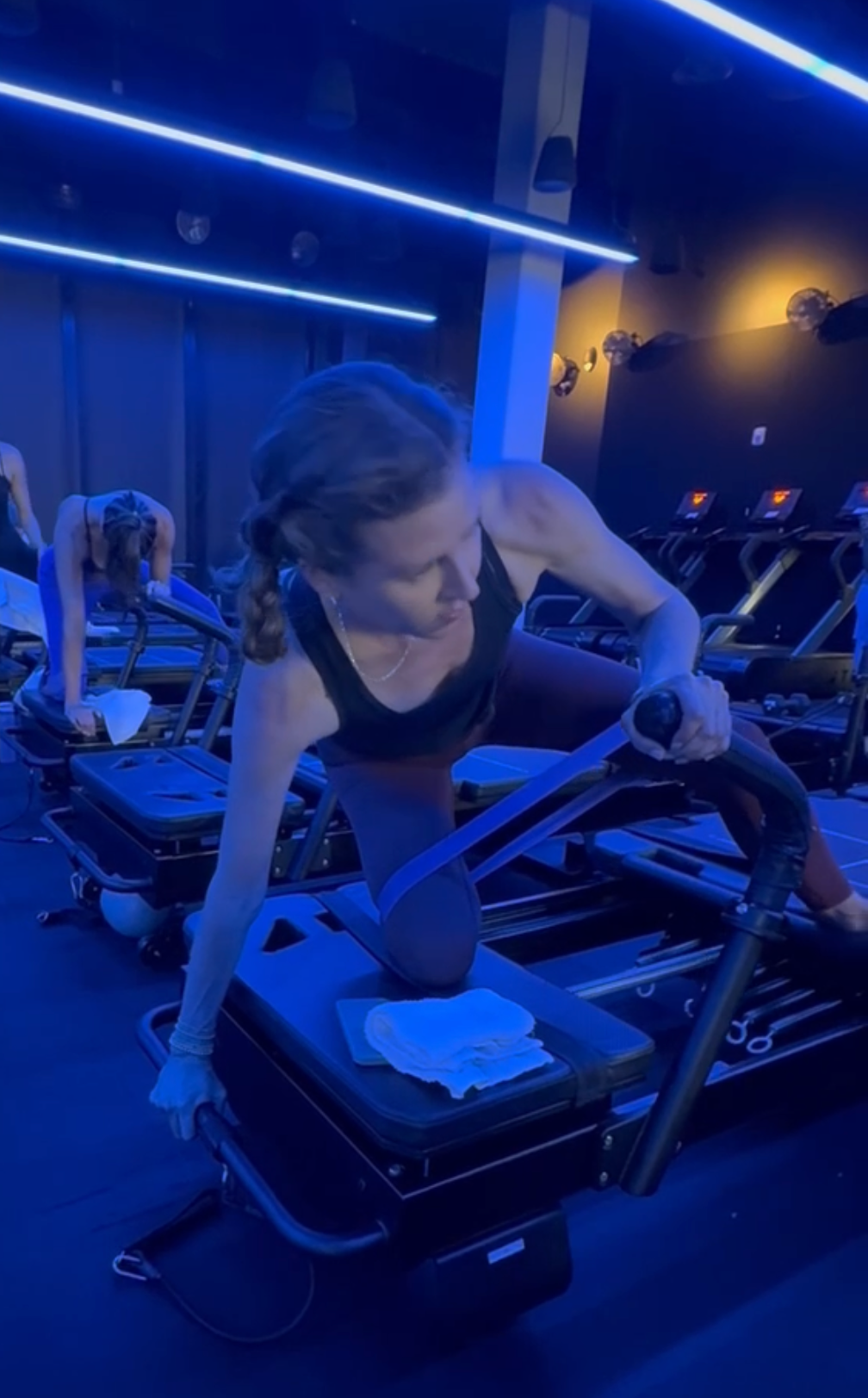 Woman on pilates reformer 